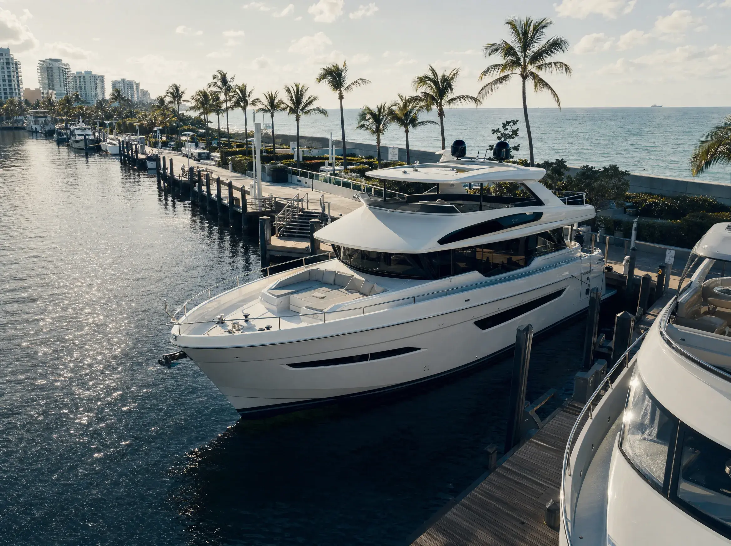 Yacht charter in Bahia Mar Yachting Center, Fort Lauderdale. LIMITLESS YACHTS