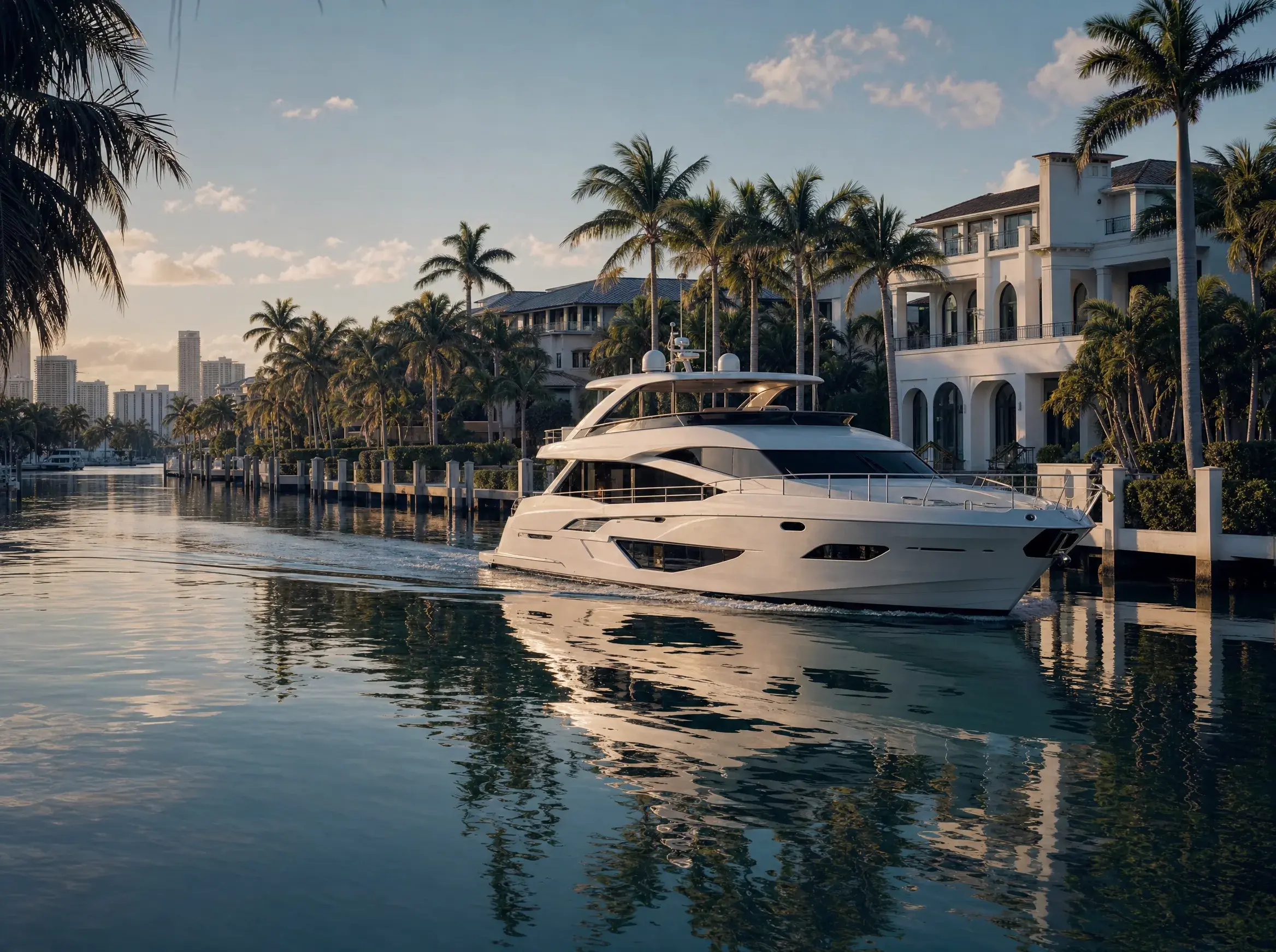 Yacht charter in Indian Creek, Miami. LIMITLESS YACHTS